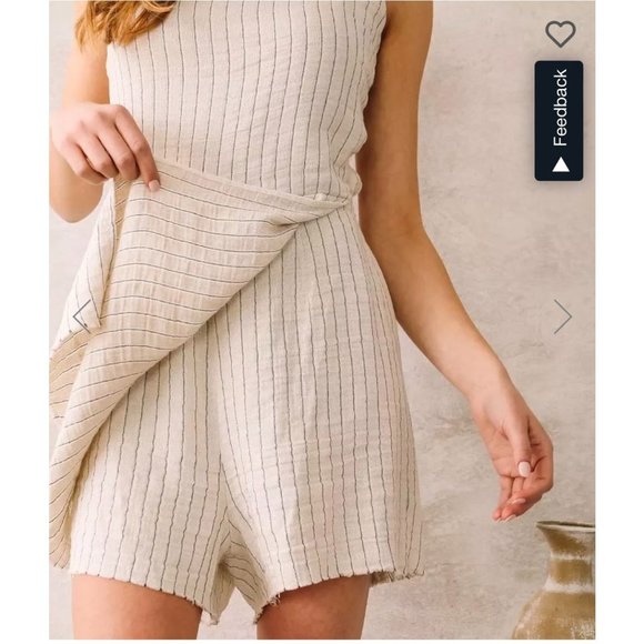 Buckle Willow & Root Striped Skort Romper L - Picture 3 of 4